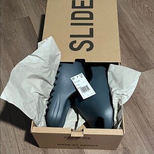 Yzy X Adidas Slides - Slate Marine Mens 7 Woman’s 8